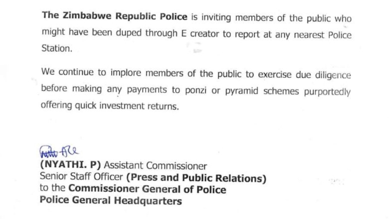 E-Creator Founder Arrested: ZRP Urges Victims to Report to Nearest Police Stations-Zimmagazine